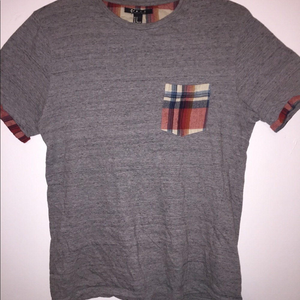 Forever 21 flannel\solid tee